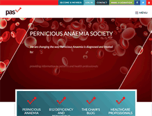 Tablet Screenshot of pernicious-anaemia-society.org